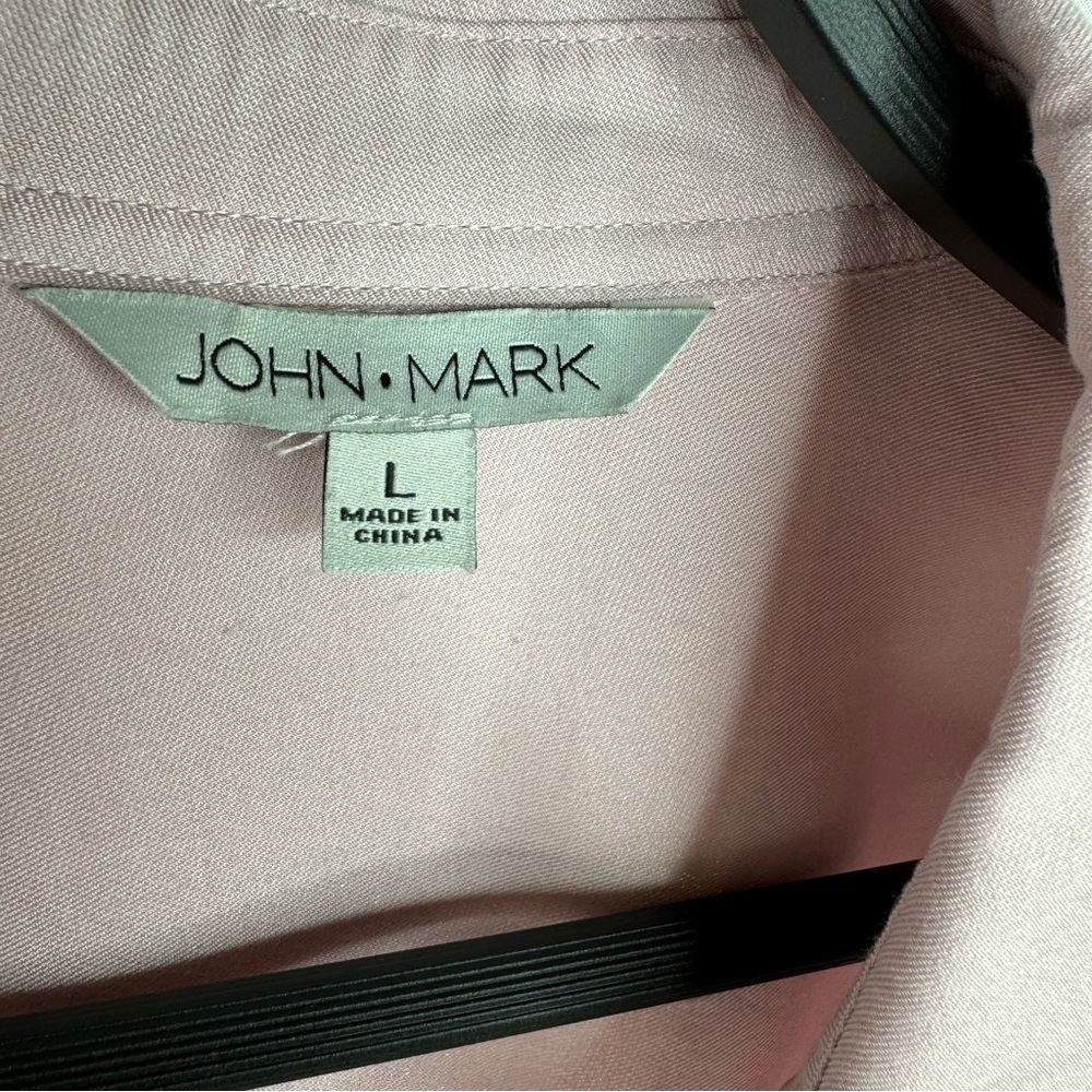John Mark Pink Shimmer 3/4 Sleeve Dressy Tunic Top Like New Large - Picture 5 of 6